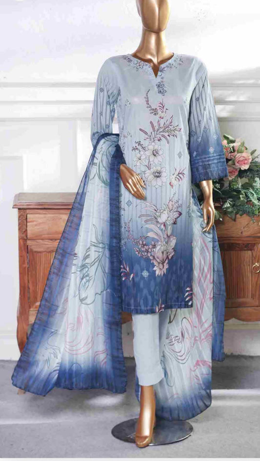 Embroidered Lawn 3 Piece Suite