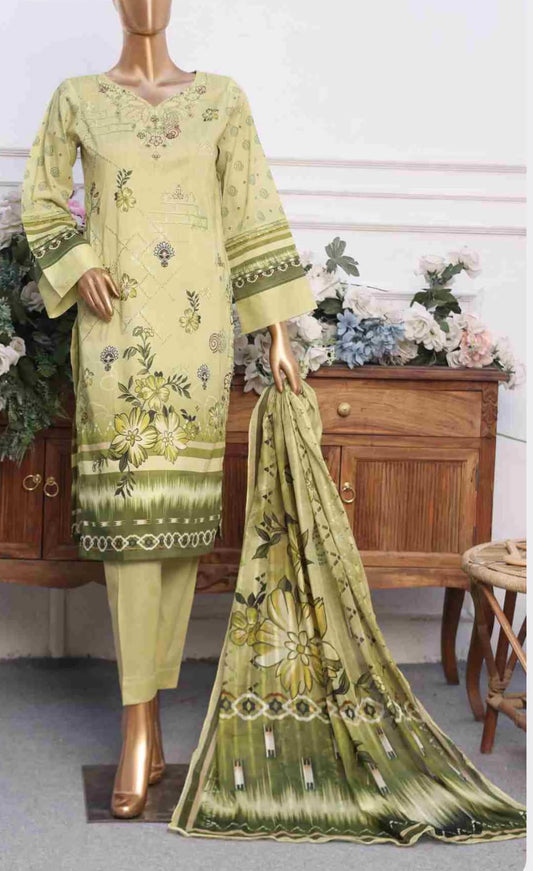 Embroidered Lawn 3 Piece Suite