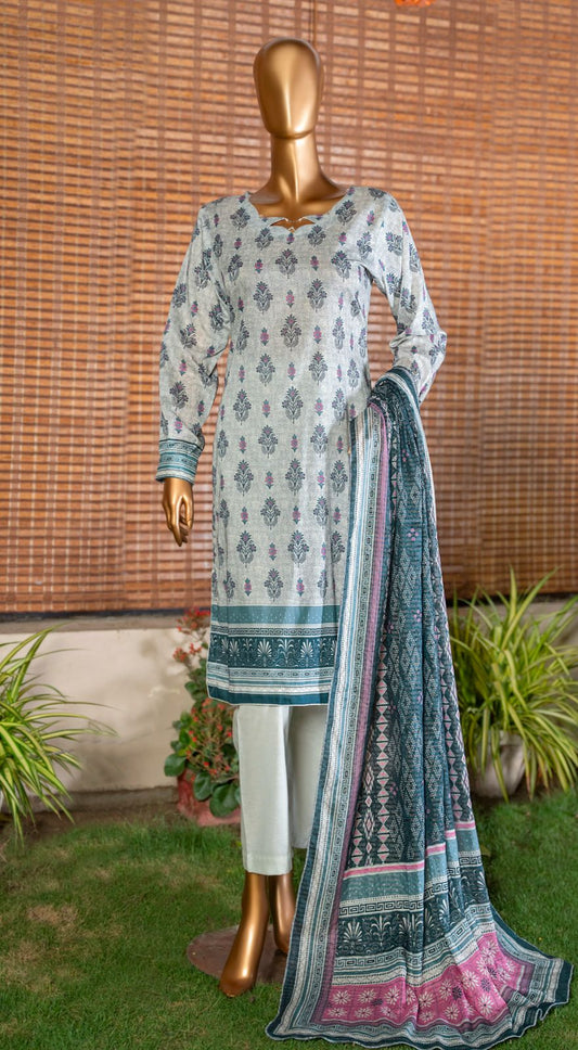 Printed 3 Piece Suite Zari Dupatta