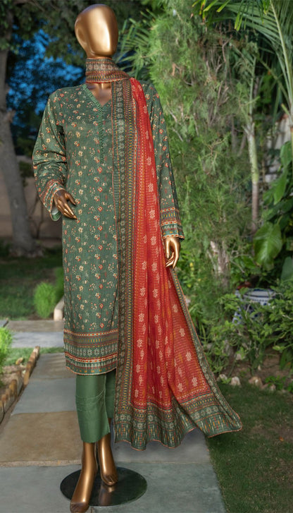 Printed 3 Piece Suite Zari Dupatta