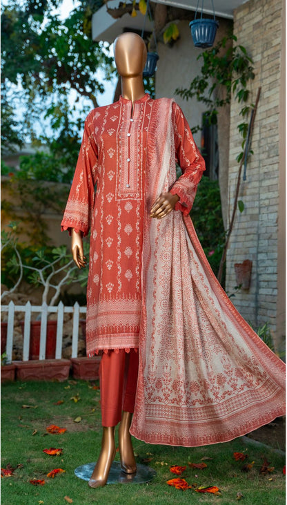 Printed 3 Piece Suite Zari Dupatta