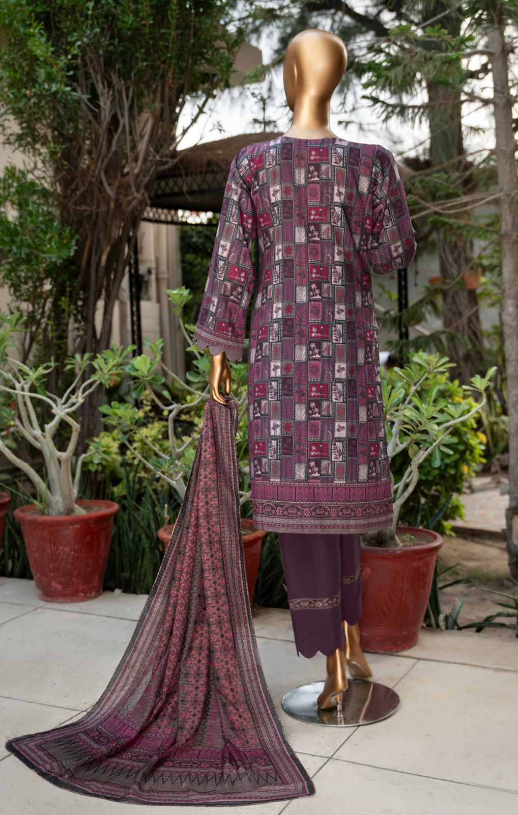 Printed 3 Piece Suite Zari Dupatta