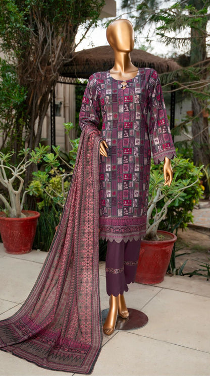 Printed 3 Piece Suite Zari Dupatta