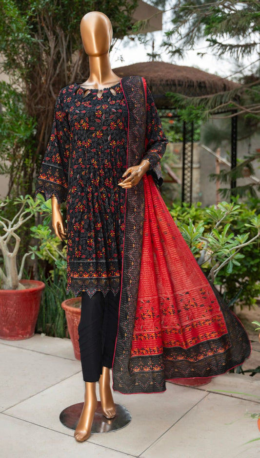 Printed 3 Piece Suite Zari Dupatta