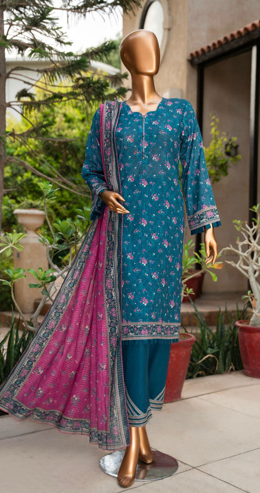 Printed 3 Piece Suite Zari Dupatta